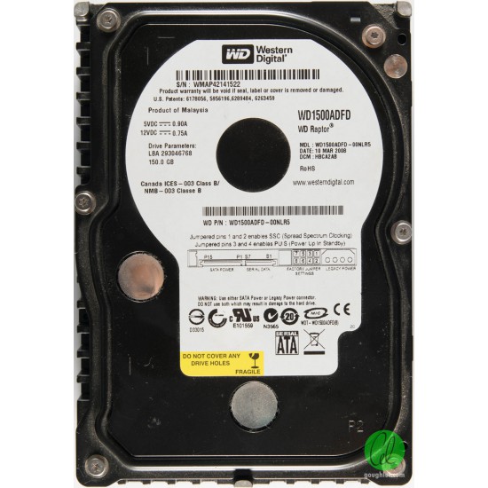 WD ARIZALI SATA 3,5" HARDDİSK 150 GB WD1500ADFD WD ARIZALI SATA 3,5" HARDDİSK 150 GB WD1500ADFD